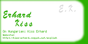 erhard kiss business card